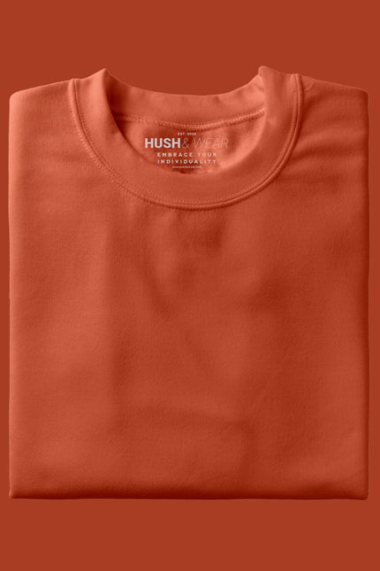 Unisex Regular Solid T-Shirt - Copper