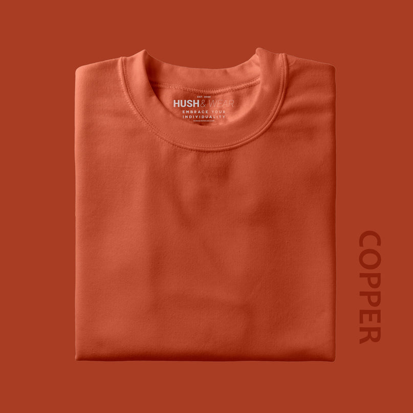 Unisex Regular Solid T-Shirt - Copper