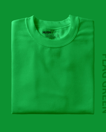 Men's Regular Solid T-Shirt - Flag Green