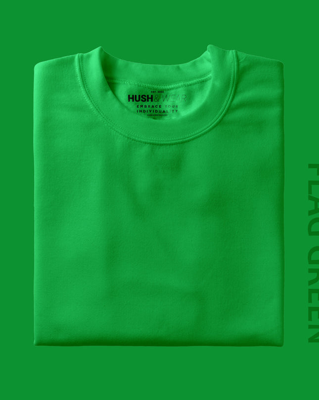Men's Regular Solid T-Shirt - Flag Green