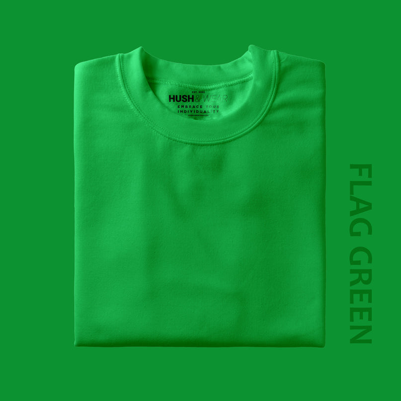 Men's Regular Solid T-Shirt - Flag Green