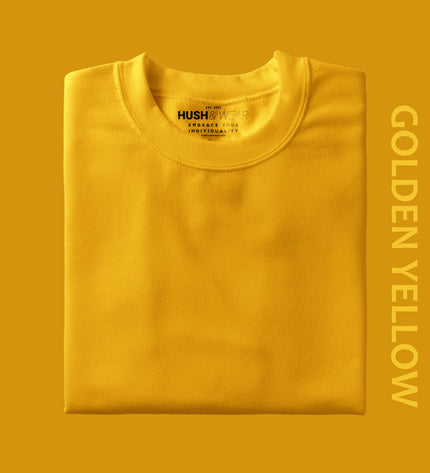 Unisex Regular Solid T-Shirt - Golden Yellow