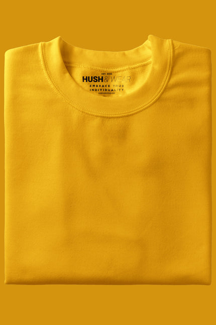 Men's Regular Solid T-Shirt - Golden Yellow