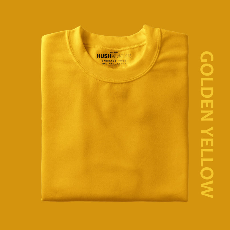 Men's Regular Solid T-Shirt - Golden Yellow