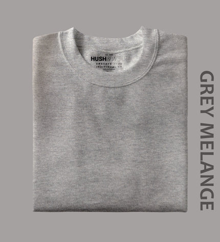 Unisex Regular Solid T-Shirt - Grey Melange