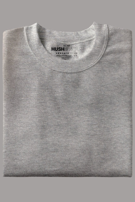 Unisex Regular Solid T-Shirt - Grey Melange