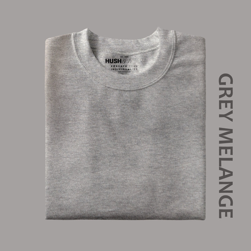 Unisex Regular Solid T-Shirt - Grey Melange