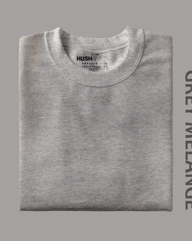 Unisex Regular Solid T-Shirt - Grey Melange