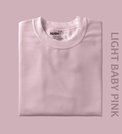 Unisex Regular Solid T-Shirt - Light Baby Pink