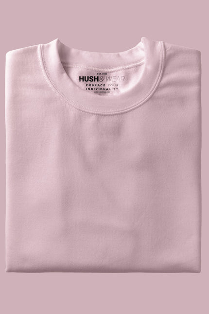 Unisex Regular Solid T-Shirt - Light Baby Pink