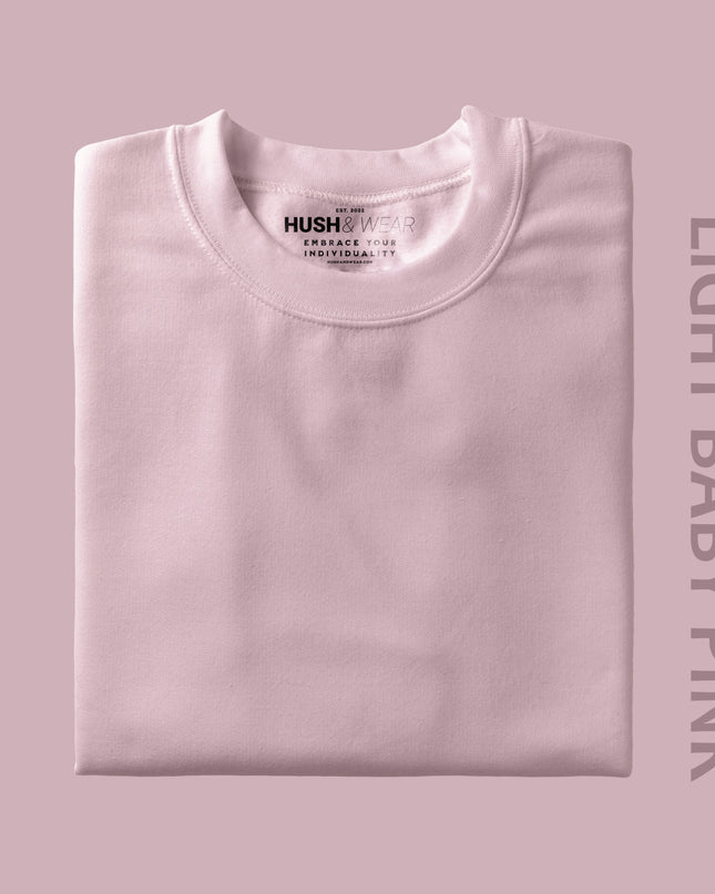 Unisex Regular Solid T-Shirt - Light Baby Pink