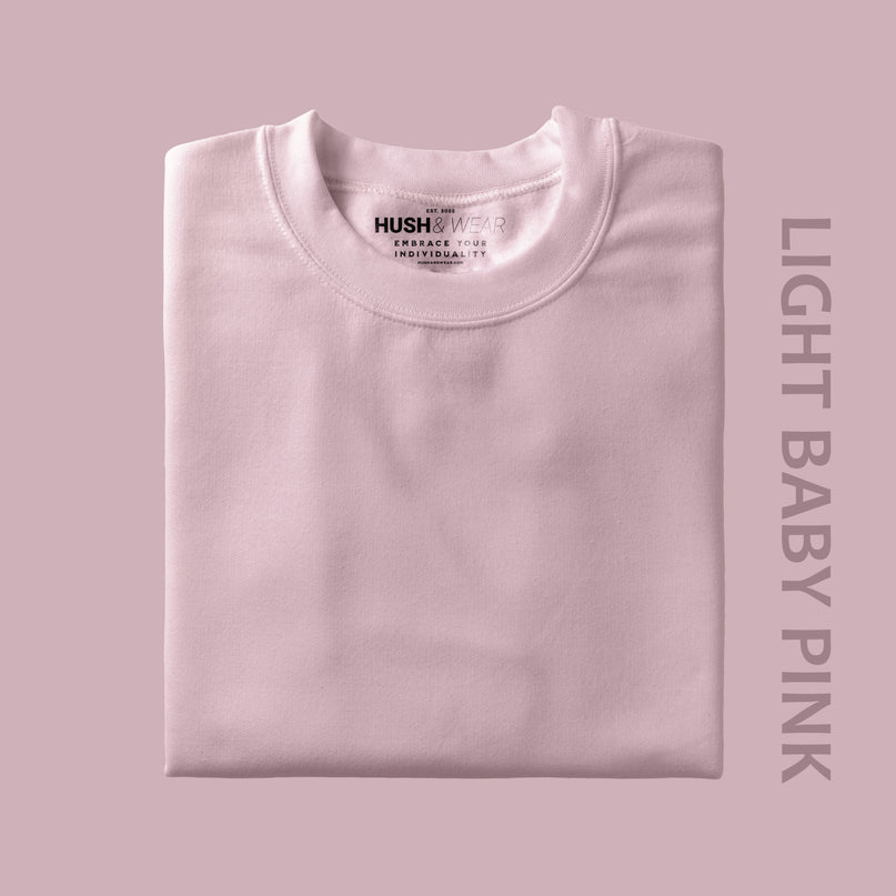 Unisex Regular Solid T-Shirt - Light Baby Pink