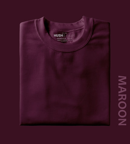 Unisex Regular Solid T-Shirt - Maroon