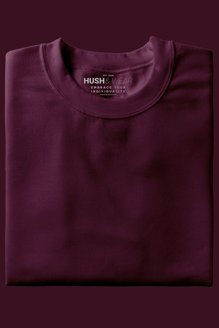 Men's Regular Solid T-Shirt - Maroon