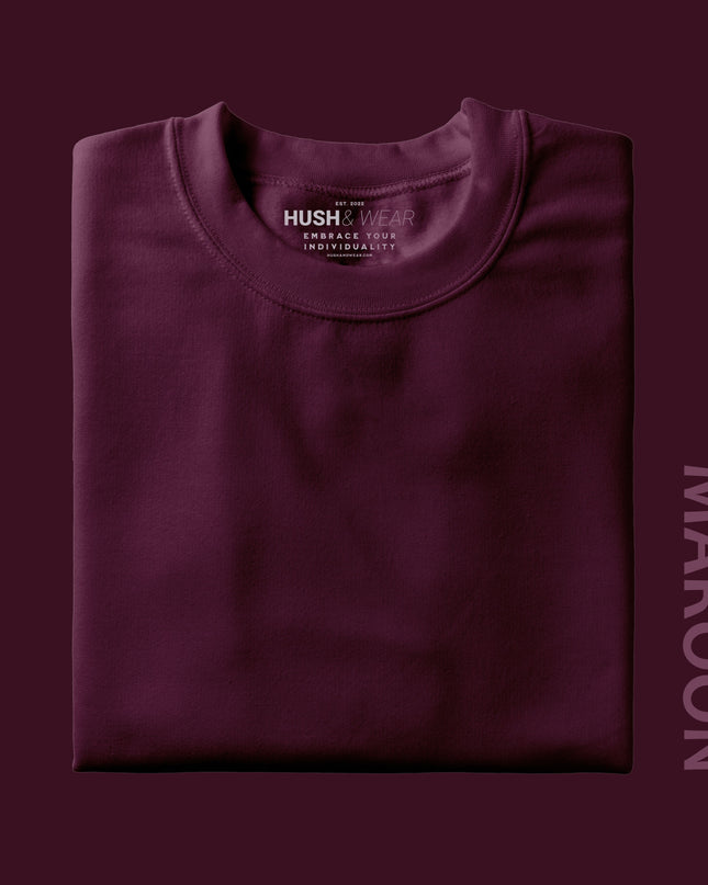 Men's Regular Solid T-Shirt - Maroon
