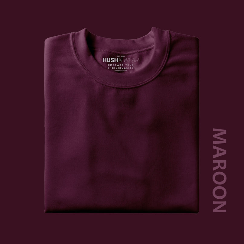 Men's Regular Solid T-Shirt - Maroon