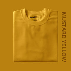 Men's Regular Solid T-Shirt - Mustard Yellow