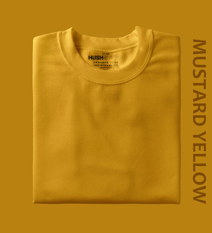 Unisex Regular Solid T-Shirt - Mustard Yellow