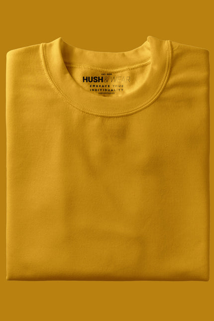 Men's Regular Solid T-Shirt - Mustard Yellow