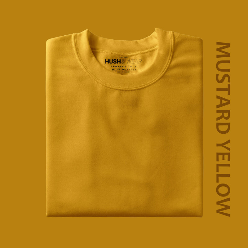 Men's Regular Solid T-Shirt - Mustard Yellow
