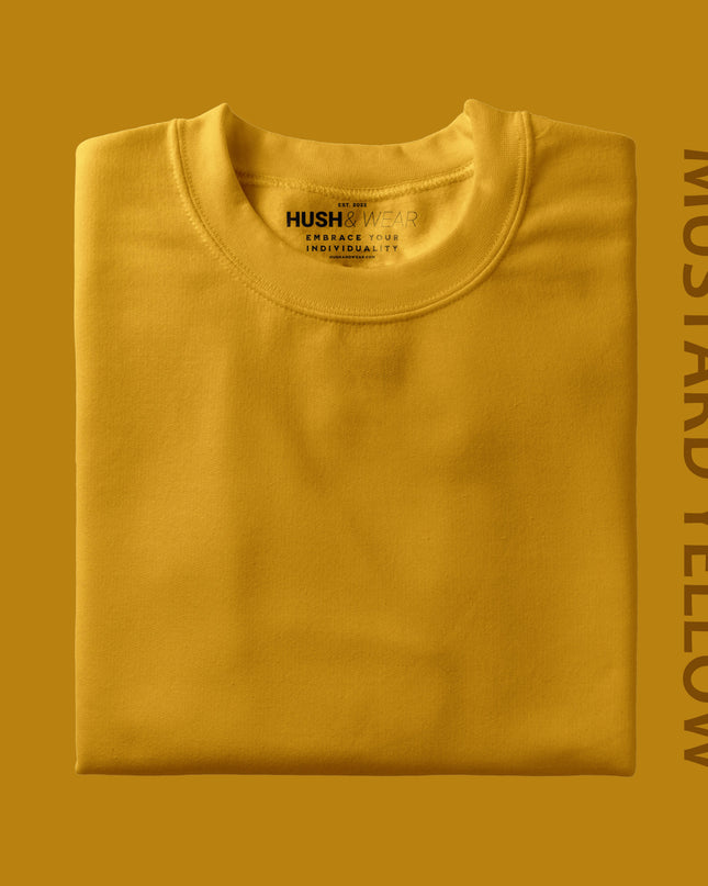 Men's Regular Solid T-Shirt - Mustard Yellow