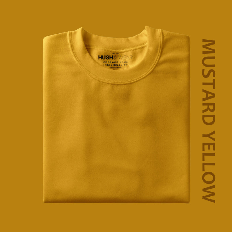 Men's Regular Solid T-Shirt - Mustard Yellow