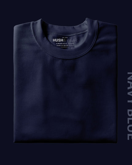 Men's Regular Solid T-Shirt - Navy Blue