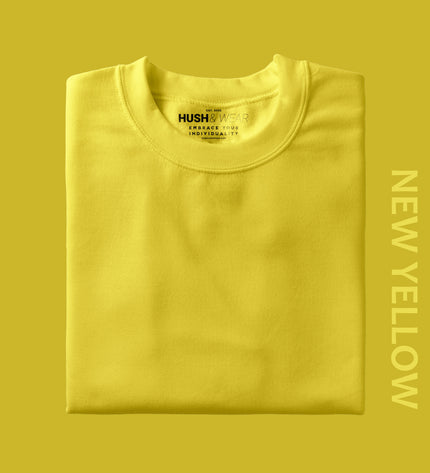 Unisex Regular Solid T-Shirt - New Yellow