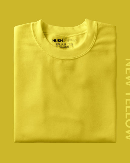 Unisex Regular Solid T-Shirt - New Yellow