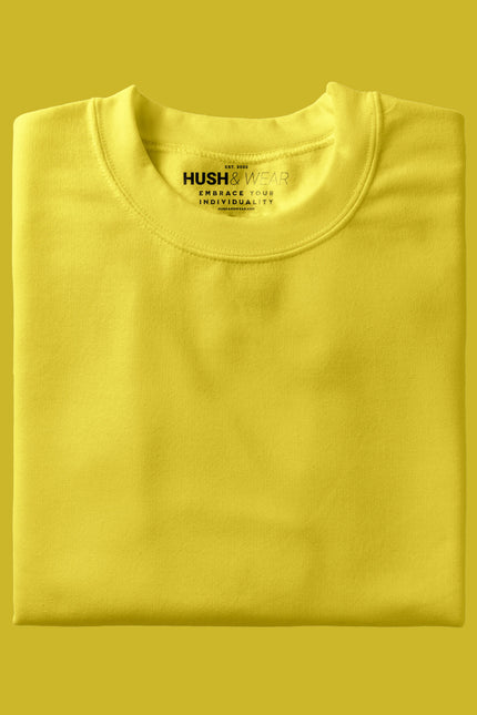 Unisex Regular Solid T-Shirt - New Yellow