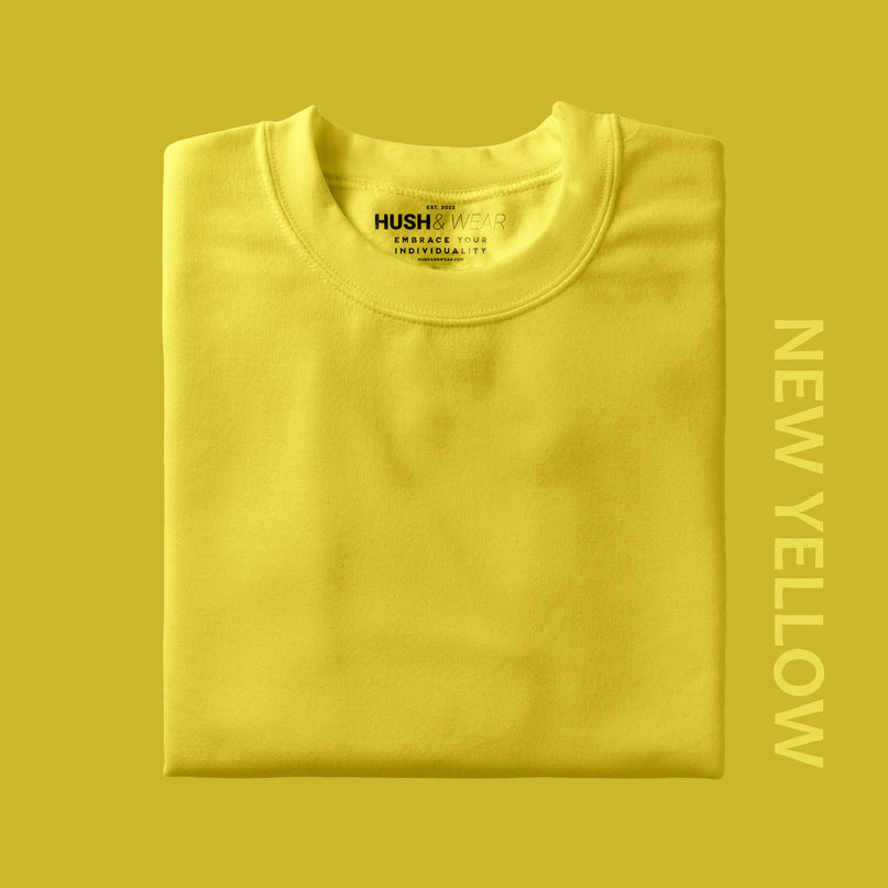 Unisex Regular Solid T-Shirt - New Yellow