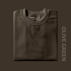 Men's Regular Solid T-Shirt - Olive Green