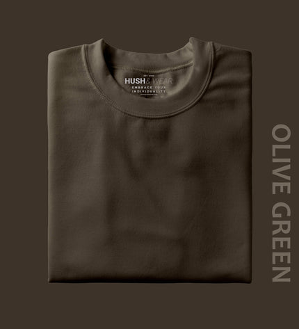 Unisex Regular Solid T-Shirt - Olive Green