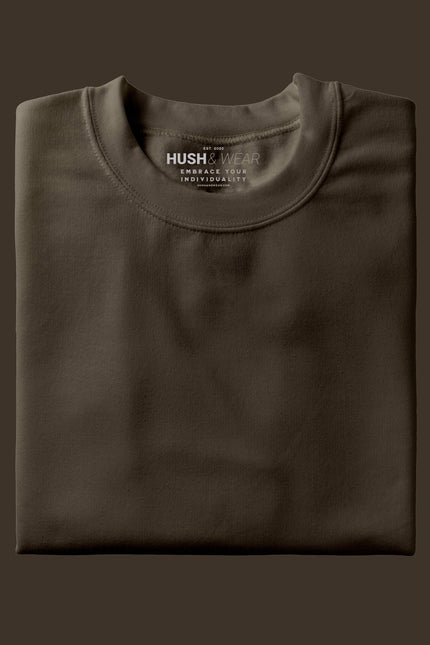 Men's Regular Solid T-Shirt - Olive Green