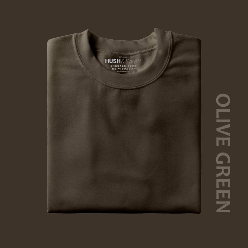 Men's Regular Solid T-Shirt - Olive Green