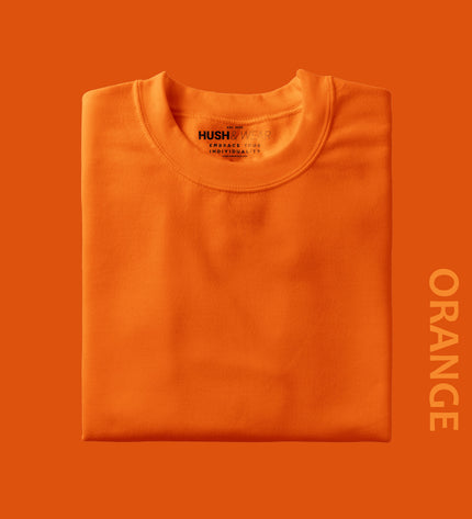 Unisex Regular Solid T-Shirt - Orange