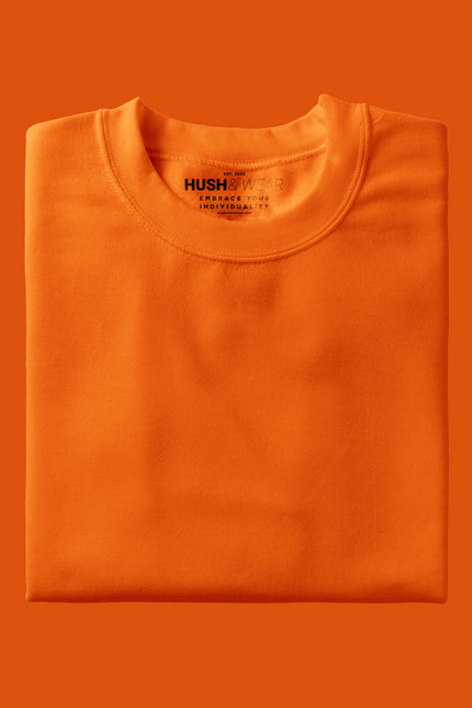 Unisex Regular Solid T-Shirt - Orange