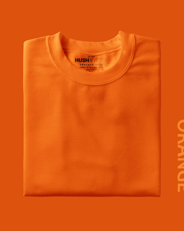Unisex Regular Solid T-Shirt - Orange