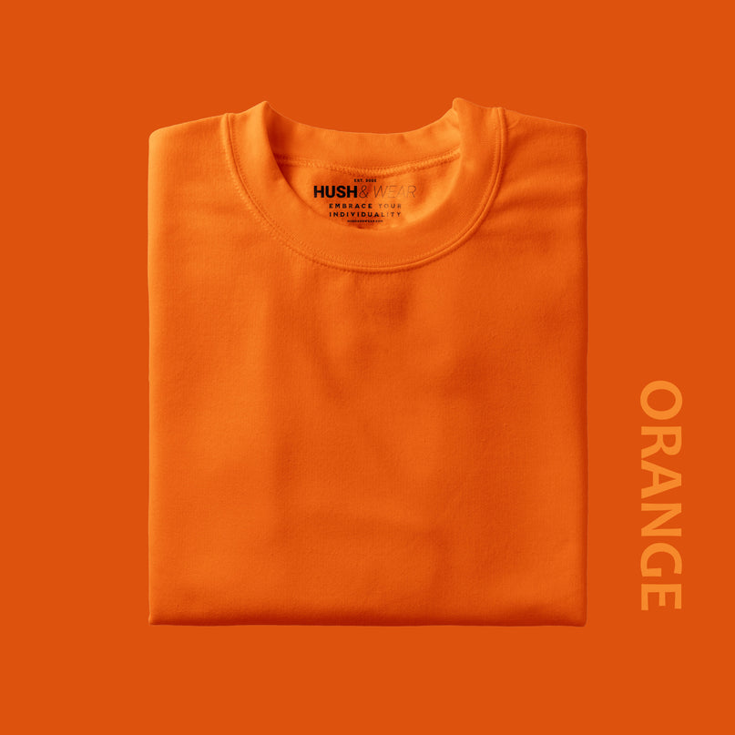 Unisex Regular Solid T-Shirt - Orange