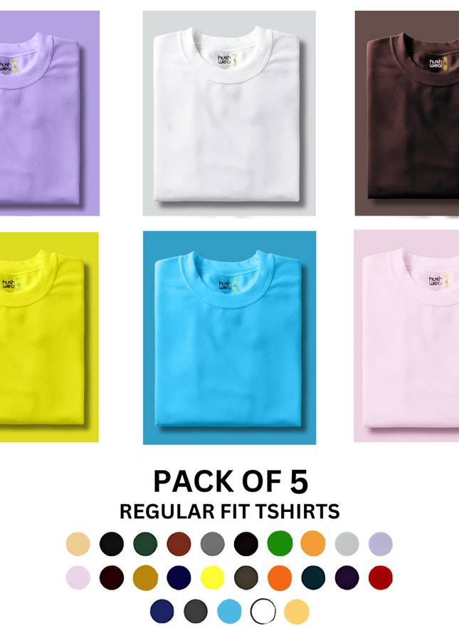 Pick Any 5 - Plain Combo Regular T-Shirt