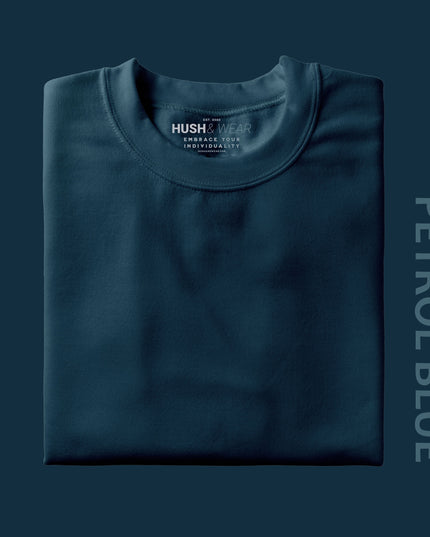 Unisex Regular Solid T-Shirt - Petrol Blue