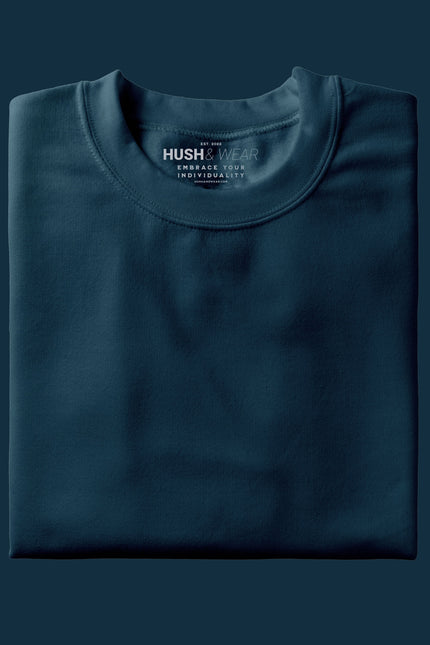 Unisex Regular Solid T-Shirt - Petrol Blue
