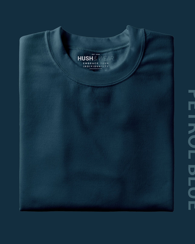 Unisex Regular Solid T-Shirt - Petrol Blue