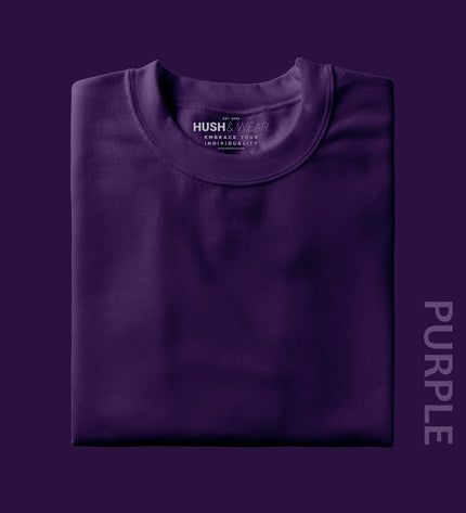 Unisex Regular Solid T-Shirt - Purple