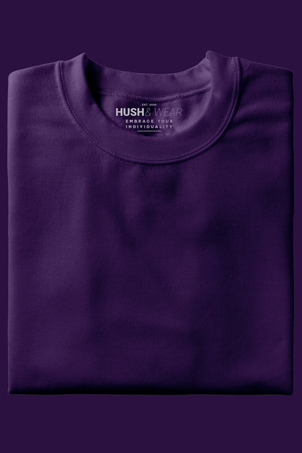 Unisex Regular Solid T-Shirt - Purple