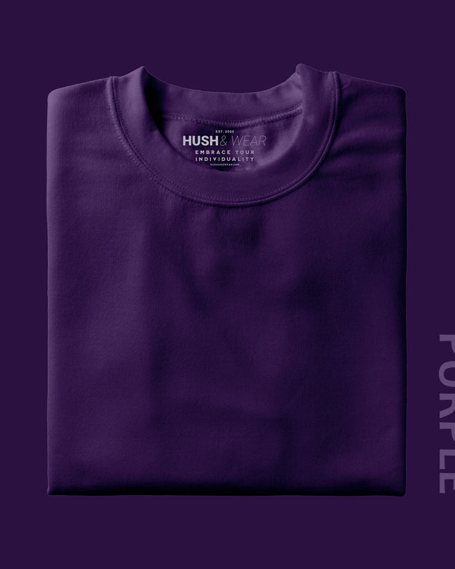 Unisex Regular Solid T-Shirt - Purple