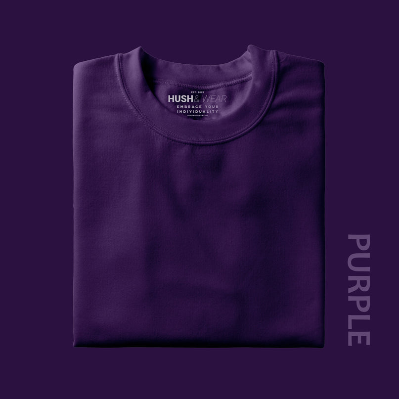 Unisex Regular Solid T-Shirt - Purple