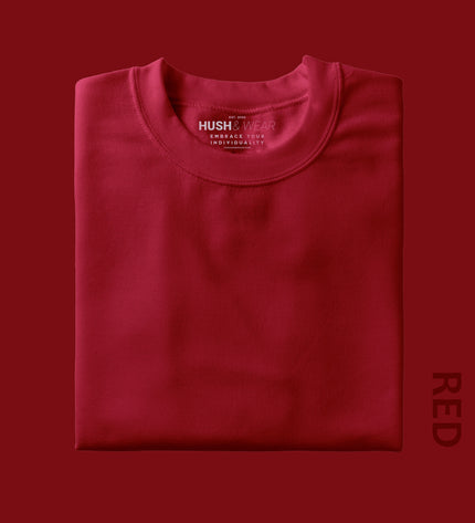 Unisex Regular Solid T-Shirt - Red