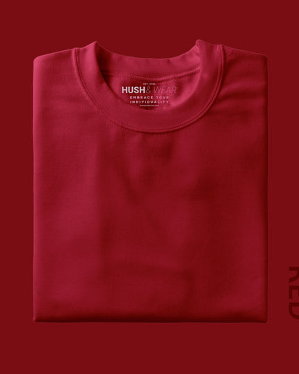 Men's Regular Solid T-Shirt - Red