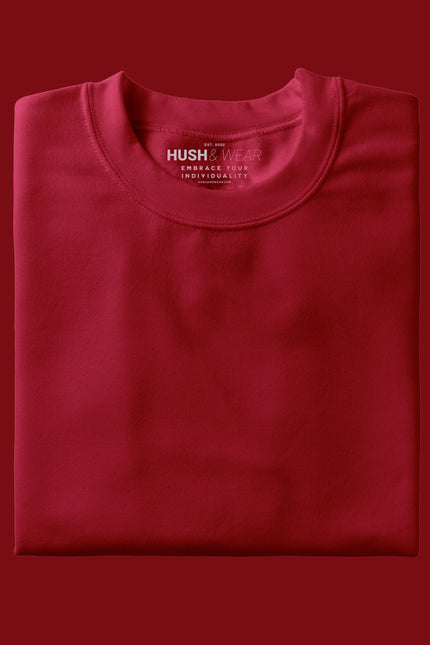 Men's Regular Solid T-Shirt - Red